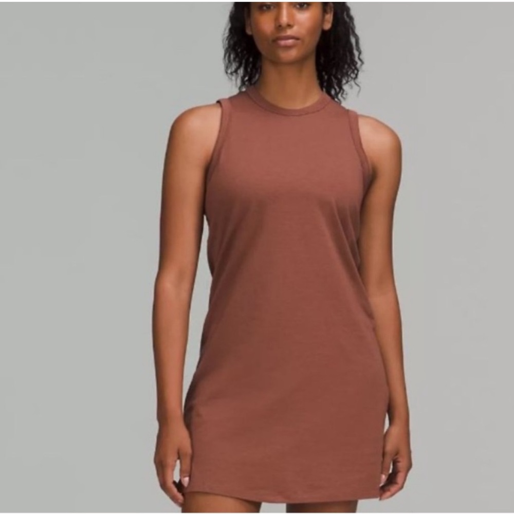 Lululemon Red Brown Classic Fit Cotton Blend Sleeveless Dress Size 10